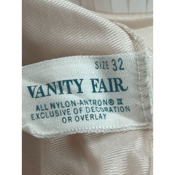 Vintage Vanity Fair Cream Nylon Slip Dress Nightgown Size 2 Lace Trim Cottage - Picture 10 of 12